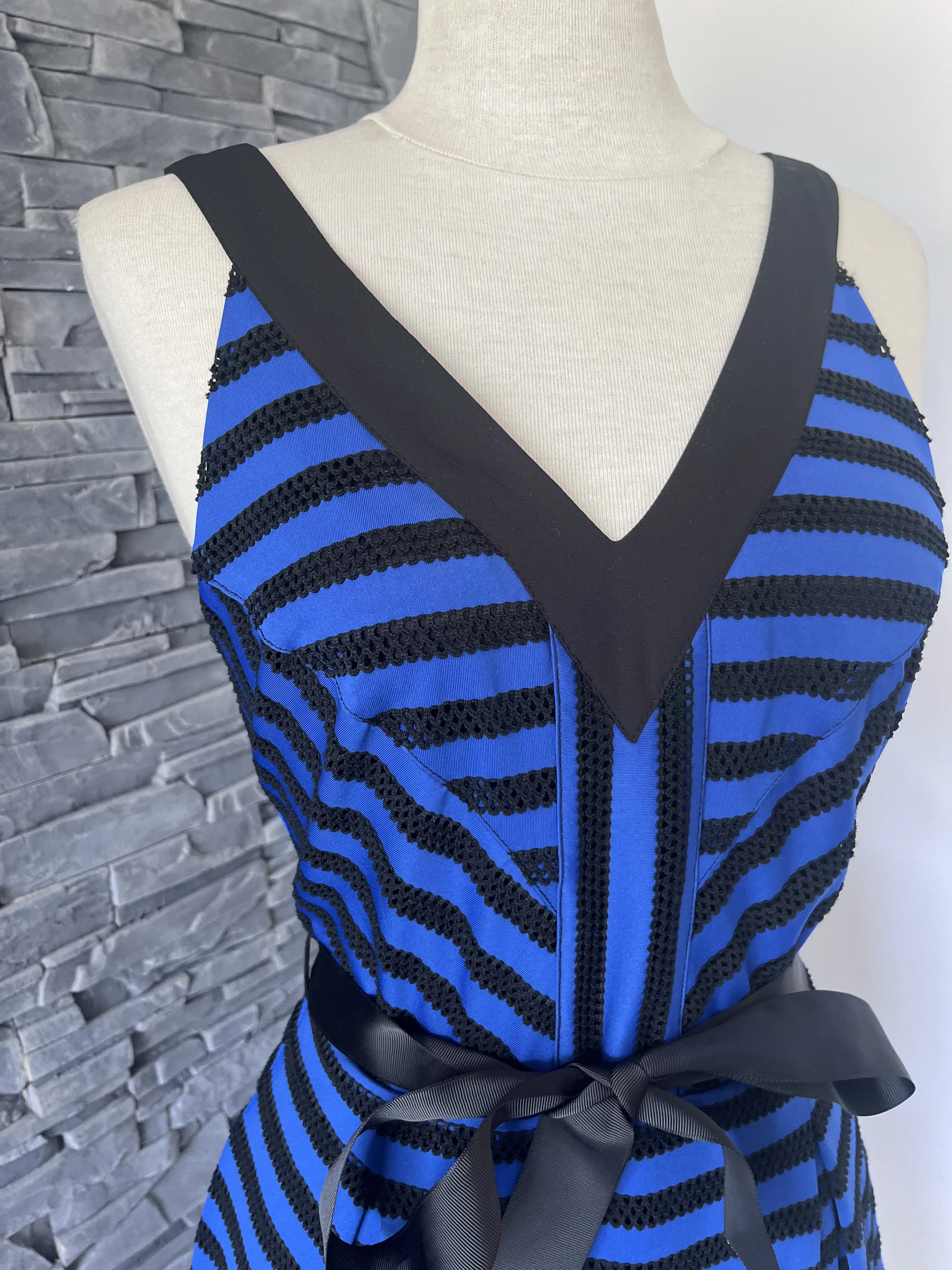 Vestido Morgan de verano a rayas azul y negro - Ajustado y chic - T36 – photo 2